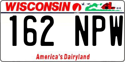 WI license plate 162NPW