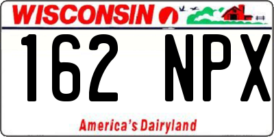 WI license plate 162NPX