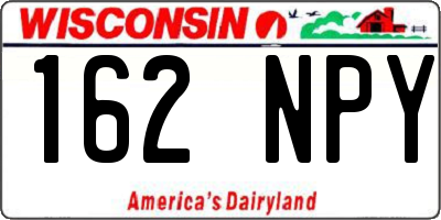WI license plate 162NPY