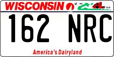 WI license plate 162NRC