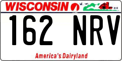 WI license plate 162NRV
