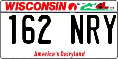 WI license plate 162NRY