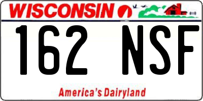 WI license plate 162NSF