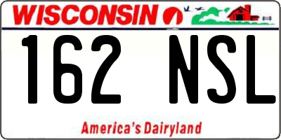WI license plate 162NSL