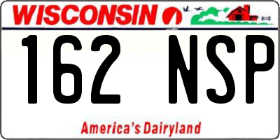 WI license plate 162NSP