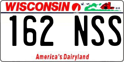 WI license plate 162NSS