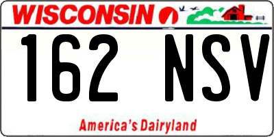 WI license plate 162NSV