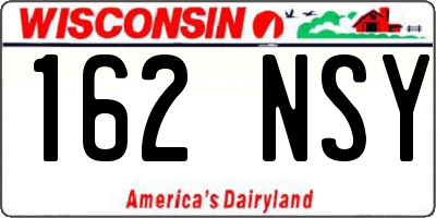 WI license plate 162NSY