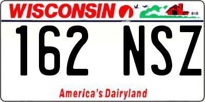 WI license plate 162NSZ