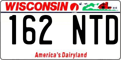 WI license plate 162NTD