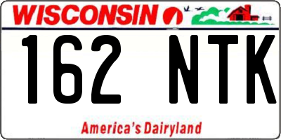 WI license plate 162NTK