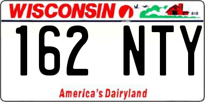 WI license plate 162NTY