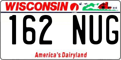 WI license plate 162NUG