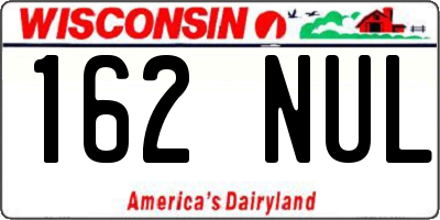 WI license plate 162NUL