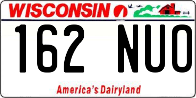 WI license plate 162NUO