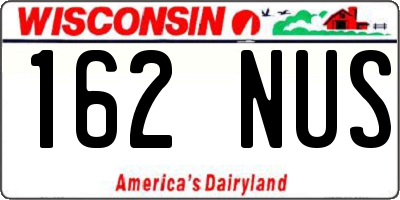 WI license plate 162NUS