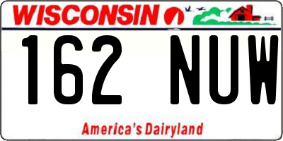 WI license plate 162NUW