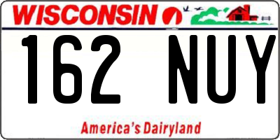 WI license plate 162NUY