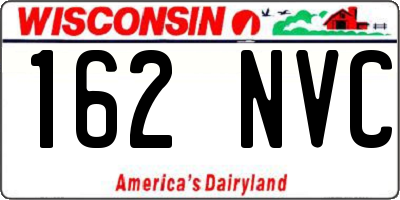 WI license plate 162NVC