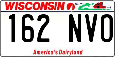 WI license plate 162NVO