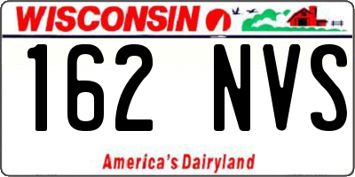 WI license plate 162NVS