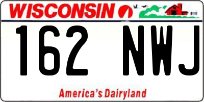 WI license plate 162NWJ