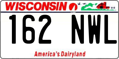 WI license plate 162NWL
