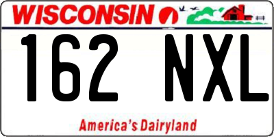 WI license plate 162NXL