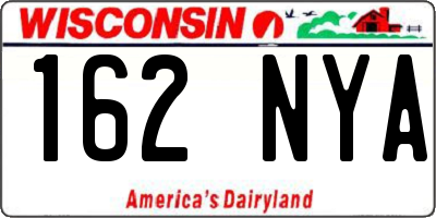 WI license plate 162NYA