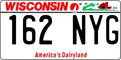 WI license plate 162NYG