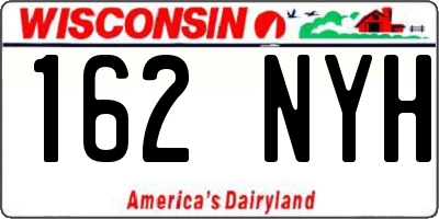 WI license plate 162NYH