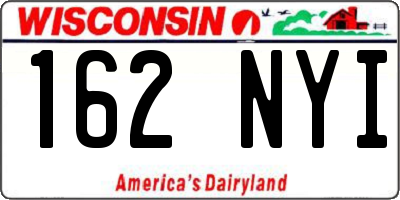 WI license plate 162NYI