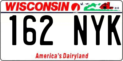 WI license plate 162NYK