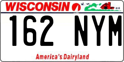 WI license plate 162NYM