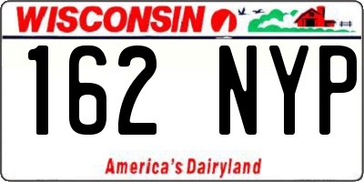 WI license plate 162NYP