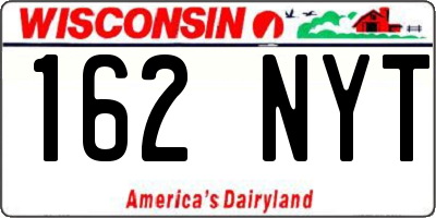 WI license plate 162NYT