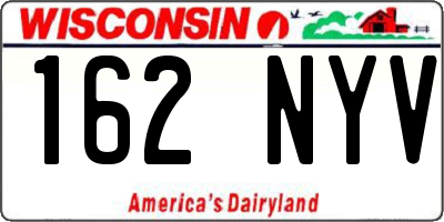 WI license plate 162NYV