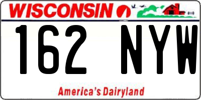 WI license plate 162NYW