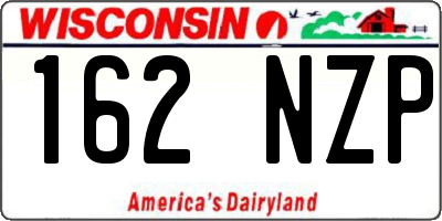 WI license plate 162NZP