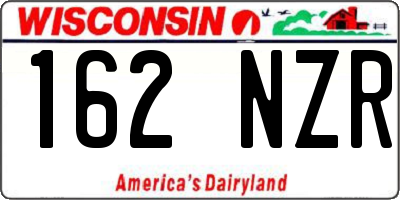 WI license plate 162NZR