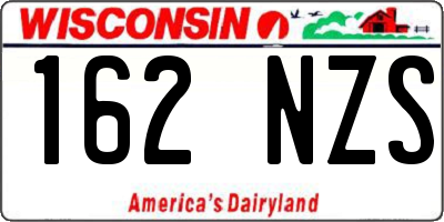WI license plate 162NZS