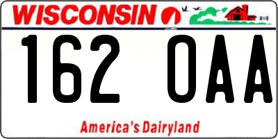 WI license plate 162OAA