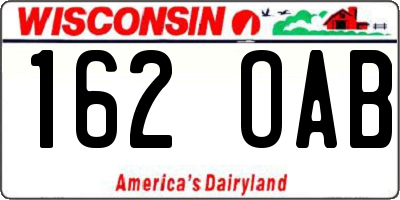 WI license plate 162OAB