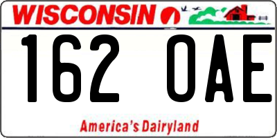 WI license plate 162OAE