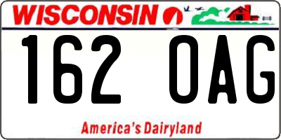 WI license plate 162OAG