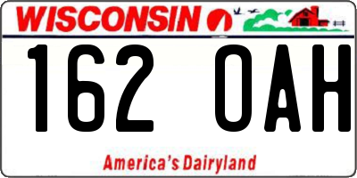 WI license plate 162OAH