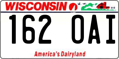 WI license plate 162OAI