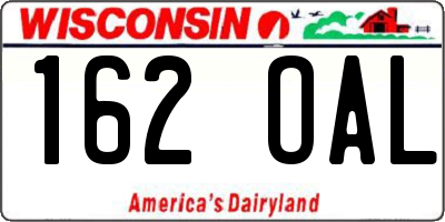 WI license plate 162OAL