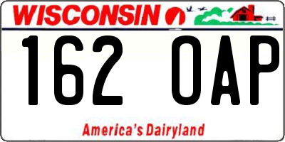 WI license plate 162OAP