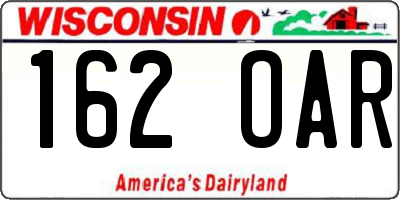 WI license plate 162OAR